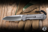 Left Handed-Chris Reeve Knives Large Sebenza 31 Folding Knife Forever Flag Glass Blasted Titanium 3.6" MagnaCut Insingo Stonewash L31-1509