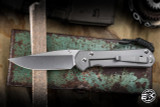 Left Hand-Chris Reeve Knives Large Sebenza 31 Folding Knife Glass Blasted Titanium, Forever Flag Graphic 3.6" MagnaCut Drop Point Stonewash L31-1691