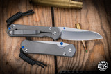 Chris Reeve Knives Small Sebenza 31 Folding Knife Sandblasted Titanium, Blue Accents 3" MagnaCut Insingo Stonewash S31-1008