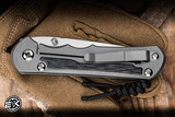 Chris Reeve Knives Large Inkosi Folding Knife Glass Blasted Titanium/Black Canvas Micarta Inlay 3.6" MagnaCut Tanto LIN-1132