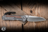 Chris Reeve Knives Large Inkosi Knife Glass Blasted Titanium/Natural Canvas Micarta Inlay 3.6" MagnaCut Insingo LIN-1126