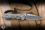 Chris Reeve Knives Small Inkosi Folding Knife Glass Blasted Titanium 2.8" MagnaCut Drop Point Stonewash SIN-1108