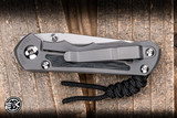 Chris Reeve Knives Small Inkosi Folding Knife Glass Blasted Titanium/Black Canvas Micarta Inlay 2.8" MagnaCut Insingo SIN-1124
