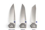 Chris Reeve Knives Small Inkosi Folding Knife Glass Blasted Titanium, Natural Canvas Micarta Inlay 2.75"  MagnaCut Tanto SIN-1134