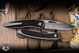 Chris Reeve Knives Mnandi Folding Knife Titanium, Macassar Ebony Inlay 2.75" MagnaCut Belt Drop Point Satin MNA-1016