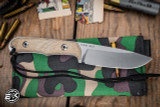 Chris Reeve Knives Backpacker Fixed Blade Knife Natural Micarta 4" MagnaCut Drop Point Stonewash BPR-1001