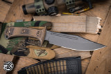 RMJ Tactical Jungle Combat Fixed Blade Knife Hyena Brown G10 7" Tungsten Gray Cerakote