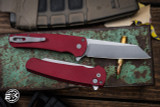 Pro-Tech Malibu Flipper Textured Red Aluminum 3.5" Magnacut Stonewash Reverse Tanto