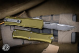 Microtech Hera II Mini OTF Automatic Knife OD Green 4" Recurve Apocalyptic Stonewash 1705M-10APOD