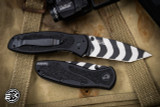 Kershaw Blur Folding Knife Black Aluminum 3.4" 14C28N Tanto Tiger Stripe 1670TTS