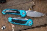 Microtech LUDT Gen III Automatic Folding Knife Turquoise 3.5" Drop Point Stonewash 1135-10TQ