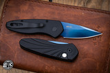 Pro-Tech Sprint Automatic Knife 3D Pattern Black Aluminum 2"  Sapphire Blue S35VN 2937-SB