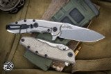 Zero Tolerance Hinderer Flipper Knife Black/Gray Micarta Titanium 3.50" MagnaCut Stonewash 0562MIC