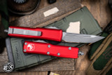 Microtech UTX-85 OTF Automatic Knife Red Aluminum 3" M390 Apocalyptic Stonewash 233-10APRD