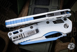 Microtech Standard Issue "MSI" Ram-LOK Manual Folding Knife White Polymer 3.85" Blue Sky 210T-1PMCWH-Y7