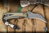 RMJ Tactical "Gym Rat" Fixed Blade Knife Dirty Olive G10 2.4" Nitro-V Tungsten Cerakote