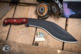 RMJ Tactical KUKRI Fixed Blade Knife Black Widow G10 10.5" 80CRV2 Graphite Black  Cerakote