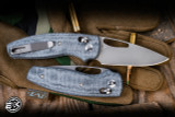 Three Rivers Manufacturing TRM BULLDOG Folding Knife Denim Micarta 3.2" 20CV Stonewash