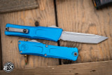 Microtech Combat Troodon Gen III OTF Automatic Knife Blue 3.8" M390 Tanto Stonewash Serrated 1144-11BL