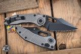 Microtech/Borka Blades Stitch Automatic Folding Knife Natural Clear 3.75" Black Full Serrated 169-3NC