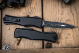 Microtech Hera II OTF Automatic Knife Tactical Aluminum 3.85" M390MK Dagger Serrated Black 1702-3T