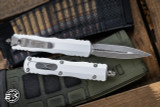 Microtech Dirac OTF Automatic Knife Natural Clear 3" M390 Dagger Stonewash Apocalyptic 225-10APCR