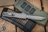 Microtech Ultratech Gen III ZBP OTF Automatic Knife Natural Clear 3.5" M390 Apocalyptic Tanto Stonewash Serrated 1123-12APNC
