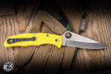 Spyderco Pacific Salt 2 Folding Knife Yellow FRN 3.78" Drop Point Satin C91PYL2