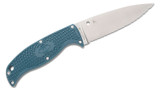 Spyderco Enuff 2 Fixed Blade Knife Blue FRN 3.95" K390 Drop Point Serrated Satin FB31SBL2K390