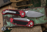Microtech LUDT Gen III Automatic Folding Knife Merlot Red Aluminum 3.4" M390 Drop Point Apocalyptic Stonewash 1135-10APMR