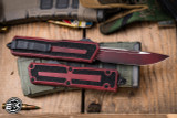 Microtech Scarab II Gen III OTF Automatic Knife Weathered Crimson 4" M390 Drop Point 1278-1WCN