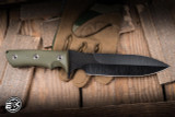 Medford 1881 Knife Works Jungle Figther Fixed Blade Knife OD Green G10 5.8" Black