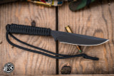 Mick Strider Knives WP Fixed Blade Knife Black Cord Wrap 4" MagnaCut Drop Point Black