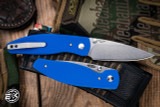 Three Rivers Manufacturing ATOM Folding Knife Royal Blue G10 3.5" Drop Point Stonewash