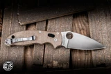 Spyderco Manix 2 Folding Knife Brown Canvas Micarta 3.4" CruWear Drop Point Satin C101MPCW2