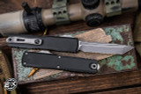 Microtech Ultratech Gen III ZBP OTF Automatic Knife 3.5" M390 Apocalyptic Tanto Stonewash Serrated 1123-12AP