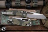 Microtech Standard Issue "MSI" Ram-LOK Manual Folding Knife Olive Camo 3.85" Apocalyptic Stonewash 210T-10APPMOC