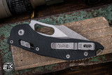 Preowned-Microtech Stitch Ram-LOK Manual Folder Black Fluted G10 3.75" Stonewash Apocalyptic 169RL-10APFLGTBK