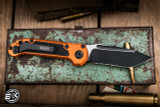 Microtech LUDT Gen III Automatic Folding Knife Orange Aluminum 3.4" Tanto Serrated Black 1136-2OR