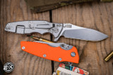 Hinderer Knives Eklipse 3.5" Slicer Hollow Ground -Orange G10, Stonewash Titanium