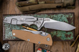 Hinderer Knives Eklipse 3.5" Slicer Hollow Ground -Coyote G10, Stonewash Titanium
