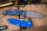 Hinderer Knives Eklipse 3.5" Slicer Hollow Ground Blue G10, Battle Blue Titanium