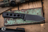QSP Canary Fixed Blade Knife Black Micarta 4.25" Drop Point Stonewash QS155-B2