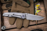 Sharknivco Edison Barajas Custom WAKA Folding Knife Purple Flow CamoCarbon/Titanium 3.25" Blasted -EKnives EKclusive