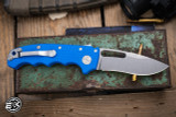 Demko Knives MGAD20S Folding Knife Blue G10 3.75" Kopis Stonewash