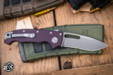 Demko Knives MGAD20 Folding Knife Purple G10 3.75" Kopis Stonewash