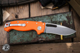 Demko Knives MGAD20 Folding Knife Orange G10 3.75" Kopis  Stonewash