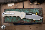 Demko Knives MGAD20S Folding Knife Tan G10 3.75" Kopis Stonewash