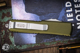 Preowned-Microtech UTX-85 OTF Automatic Knife OD Green 3" Dagger Stonewash 232-10OD