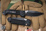 Microtech LUDT Gen III Automatic Folding Knife Black Aluminum 3.4" M390 Drop Point Serrated Black 1135-2T